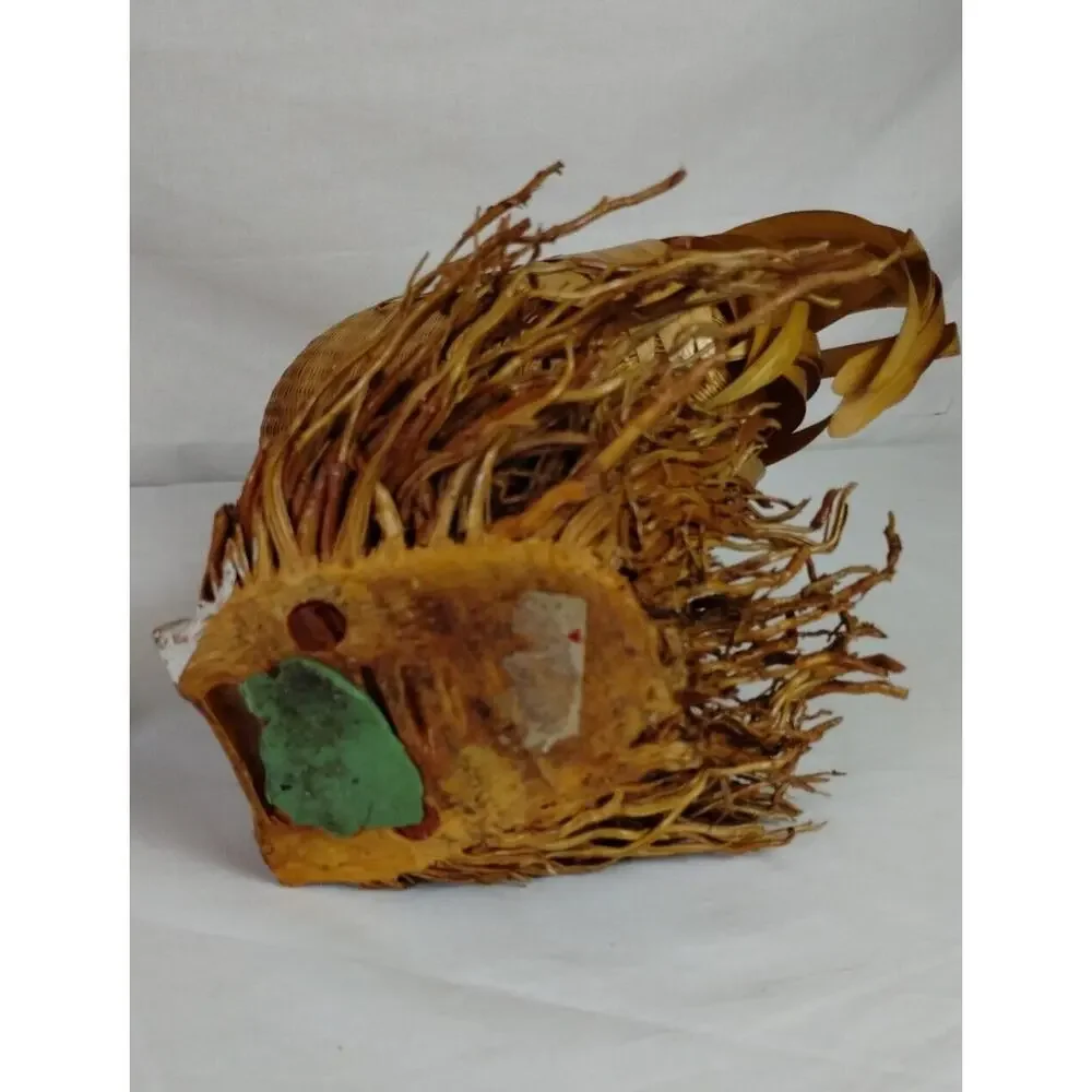 Wicker Rattan Rooster Farmhouse Country Decor Basket - PRISTINE - 17.5 in tall